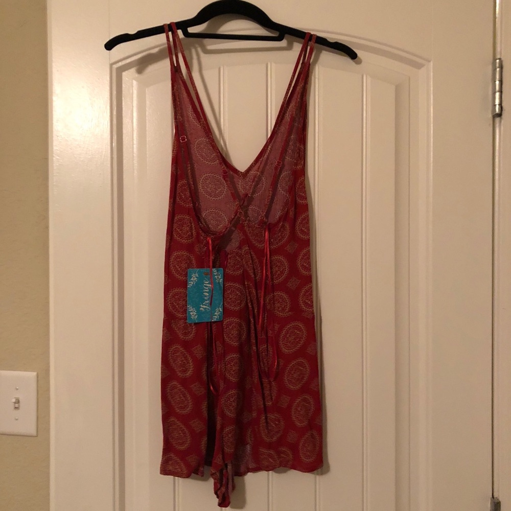 Red Printed Romper - Picture 2 of 3